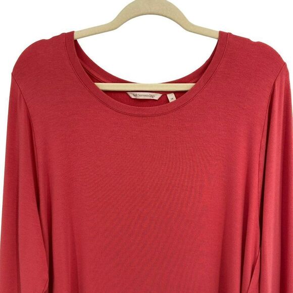 Soft Surroundings Long Sleeve Tunic With Button /Loop on Sleeves & Hem Orange 1X - Picture 3 of 10